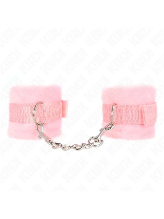 Kink - Beginner Fur Hand Cuffs Pink 30 X 7 Cm