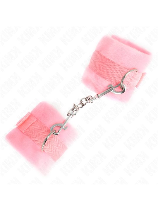 Kink - Beginner Fur Hand Cuffs Pink 30 X 7 Cm