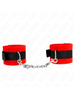 Kink - Polsini Neri/Rossi per Principianti con Pelliccia Interna 30x7 Cm