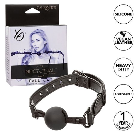 Calexotics Nocturnal - Bavaglio con Palla 3,75 Cm in Silicone Nero