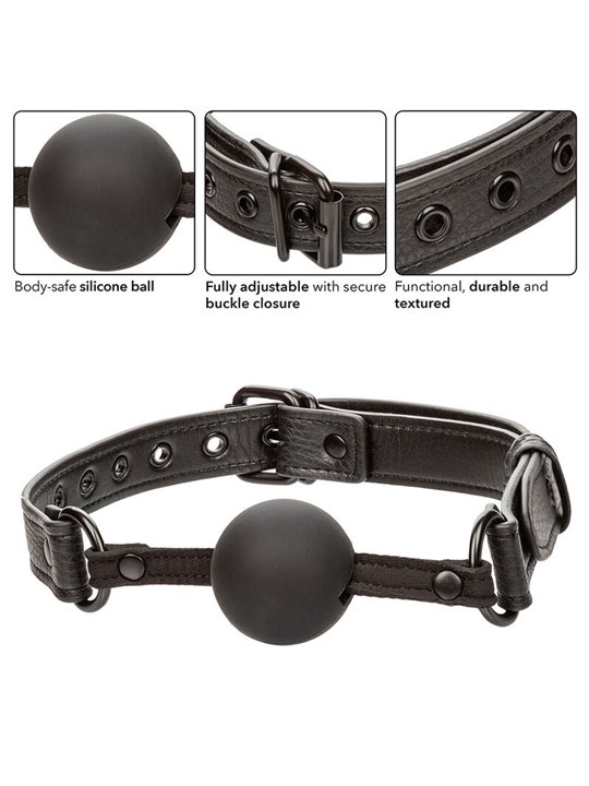 Calexotics Nocturnal - Bavaglio con Palla 3,75 Cm in Silicone Nero