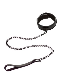 Calexotics Nocturnal - Collare con Guinzaglio in Pelle Vegana Nero