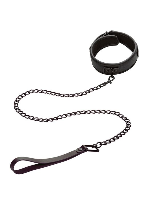 Calexotics Nocturnal - Collare con Guinzaglio in Pelle Vegana Nero