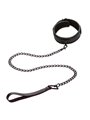 Calexotics - Nocturnal Collar & Leash Leather Adjustable Black