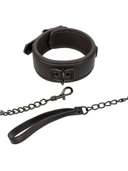 Calexotics Nocturnal - Collare con Guinzaglio in Pelle Vegana Nero