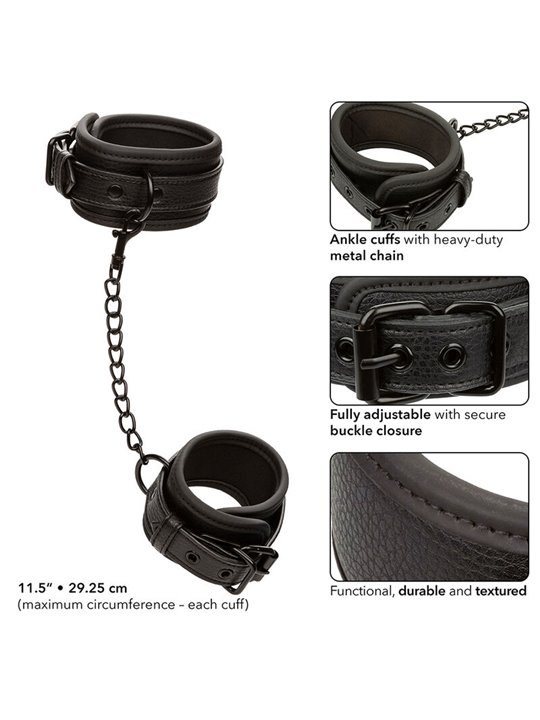 Calexotics Nocturnal - Polsini in Pelle Vegana Nera Regolabili 29,25 Cm