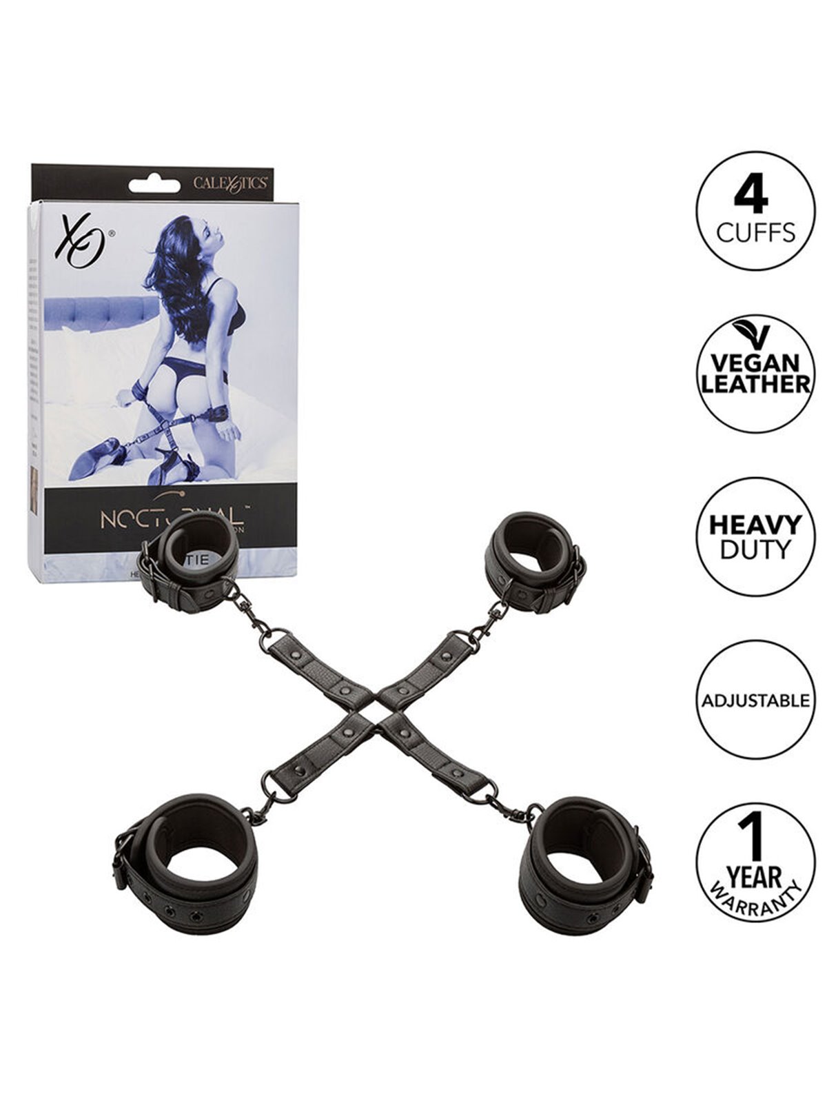 Calexotics - Nocturnal Hog Tie Connector Cuero Ajustable Black
