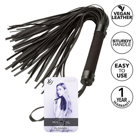 Calexotics Nocturnal - Frusta con Nappe in Pelle Vegana Nera 39,25 Cm