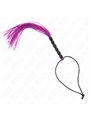Kink - Mini Frusta in Silicone Viola con Manico Nero di Perline 26 Cm