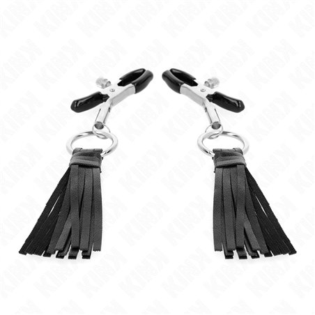 Kink - Leatherette Tassel Nipple Clamps 6 Cm