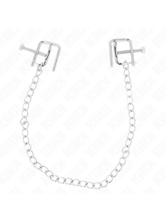 Kink - Morsetti a Vite per Capezzoli a Forma di Morsa con Catena 30 Cm
