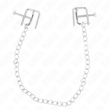 Kink - Morsetti a Vite per Capezzoli a Forma di Morsa con Catena 30 Cm