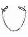Kink - Morsetti a Vite per Capezzoli con Catena Piatta Nera 30 Cm