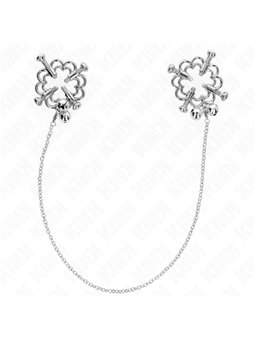 Kink - Metal Flower Nipple Clamps With Chain