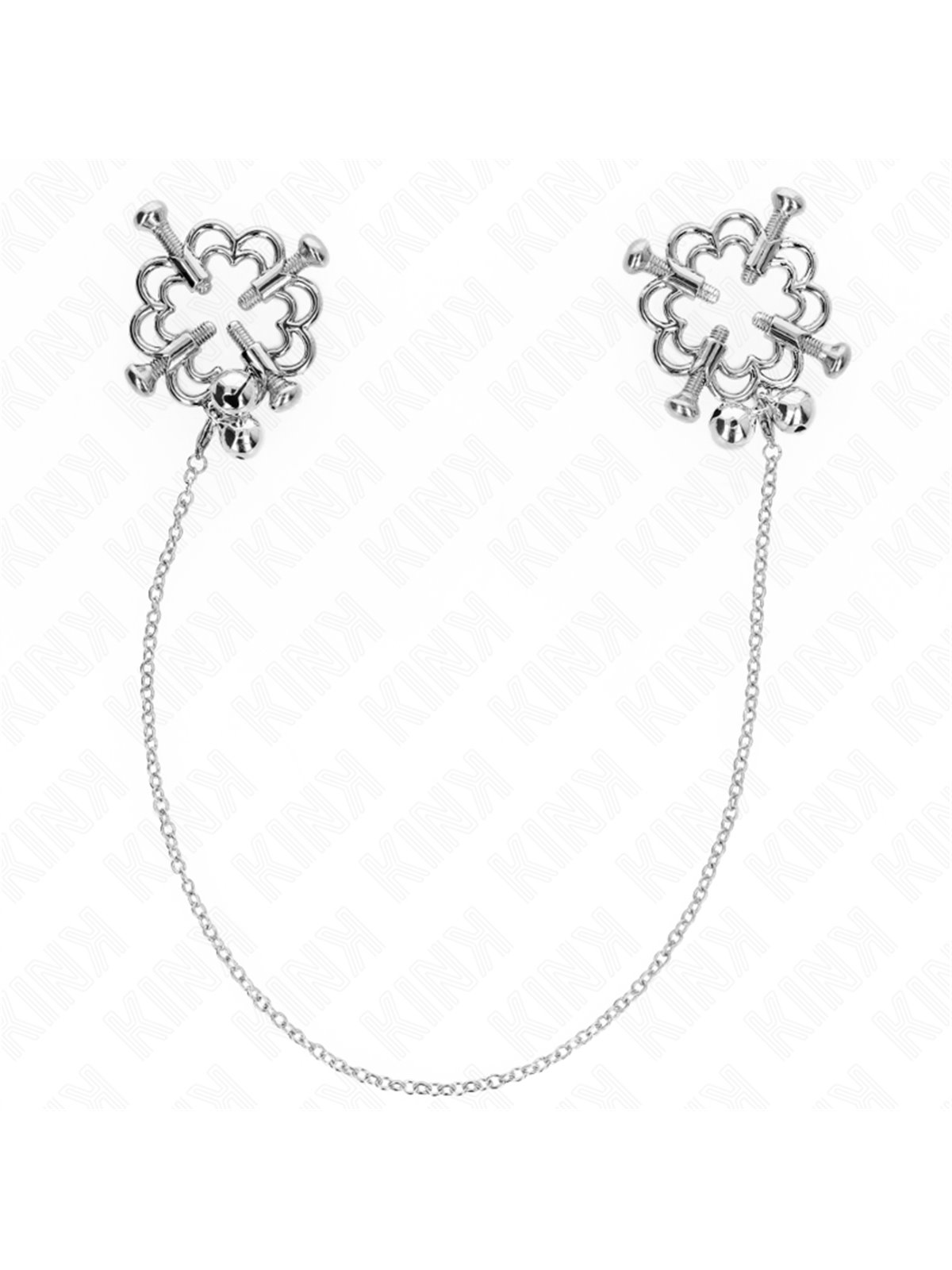 Kink - Metal Flower Nipple Clamps With Chain