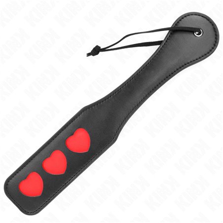 Kink - Pagaia ad Angolo Tondo con 3 Cuori Rossi 32 x 6 Cm