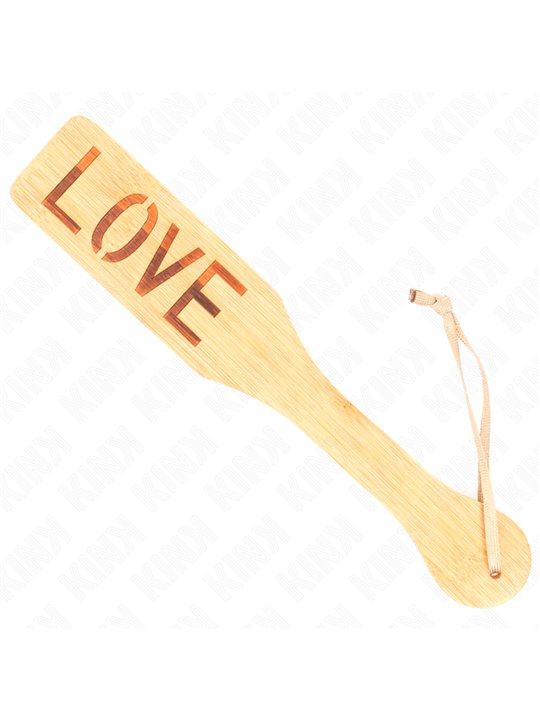 Kink - Pagaia ad Angolo Tondo in Bambù con Scritta LOVE 32 x 5,5 Cm