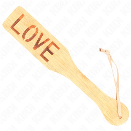 Kink - Pagaia ad Angolo Tondo in Bambù con Scritta LOVE 32 x 5,5 Cm