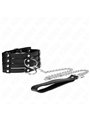 Kink - Collare con Rivetti 35-51 x 7 Cm e Guinzaglio 65 Cm Nero