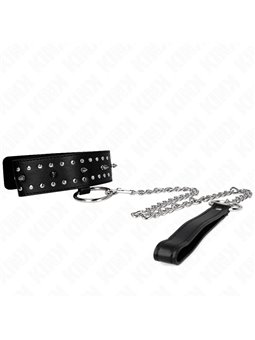 Kink - Necklace With Leash 65 Cm With Silver Studs Model 1 Adjustable 36-43 Cm X 5 Cm