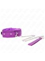 Kink - Collar With Leash 65 Cm With Restrictions Purple 36-42 Cm X 5.5 Cm