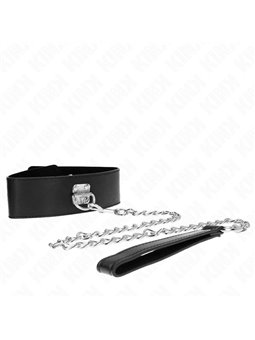 Kink - Collare Modello Base in Pelle Vegana con Guinzaglio 65 Cm