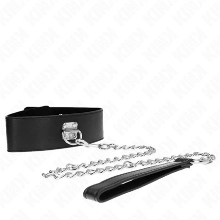 Kink - Collare Modello Base in Pelle Vegana con Guinzaglio 65 Cm