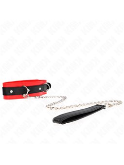 Kink - Basic Model Collar With Leash 65 Cm Model 3 Red 53 X 5 Cm