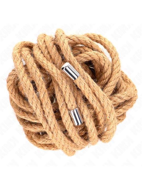 Kink - Corda di Canapa per Bondage con Terminale in Metallo 5 Metri