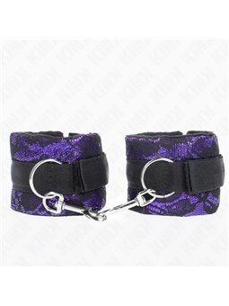 Kink - Polsini in Tessuto con Dettagli in Pizzo Viola/Nero 23x6,5 Cm