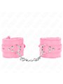Kink - Polsini Ecopelle Rosa con Pelliccia Interna 17-29x6 Cm Fori Quadri