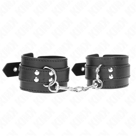 Kink - Polsini in Pelle Vegana Nera con Borchie 35x6 Cm