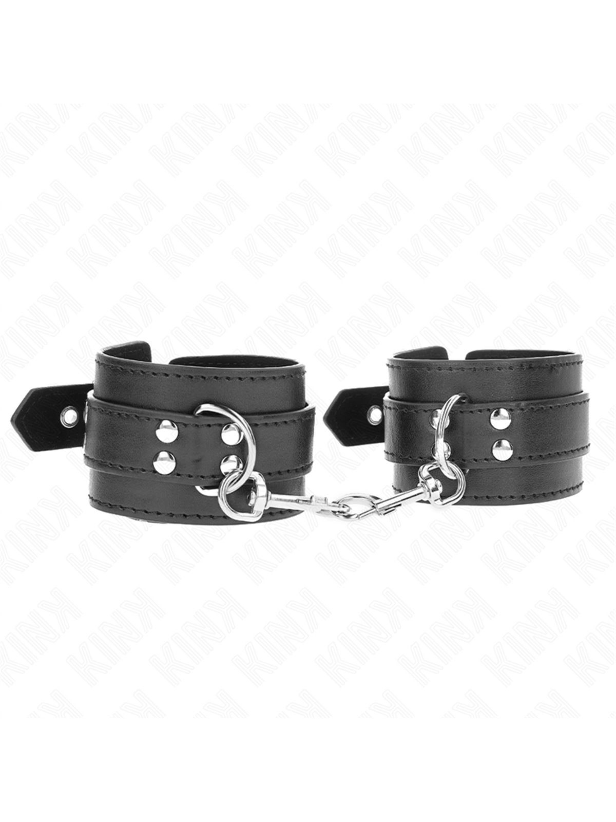 Kink - Polsini in Pelle Vegana Nera con Borchie 35x6 Cm