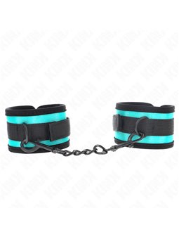Kink - Polsini in Nylon con Moschettoni Nero/Turchese 18-32x5 Cm