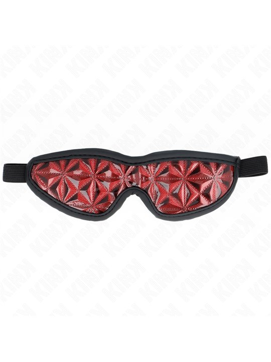 Kink - Mascherina Copri Occhi Nera con Motivo Diamanti Rossi 20,5x6 Cm