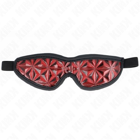 Kink - Mascherina Copri Occhi Nera con Motivo Diamanti Rossi 20,5x6 Cm