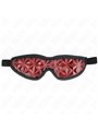 Kink - Mascherina Copri Occhi Nera con Motivo Diamanti Rossi 20,5x6 Cm
