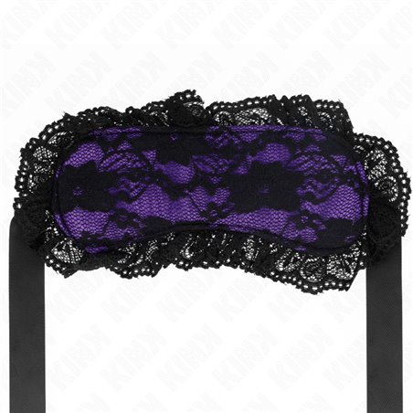 Kink - Mascherina Copri Occhi Viola con Pizzo Nero 22,5x11 Cm Mod 2