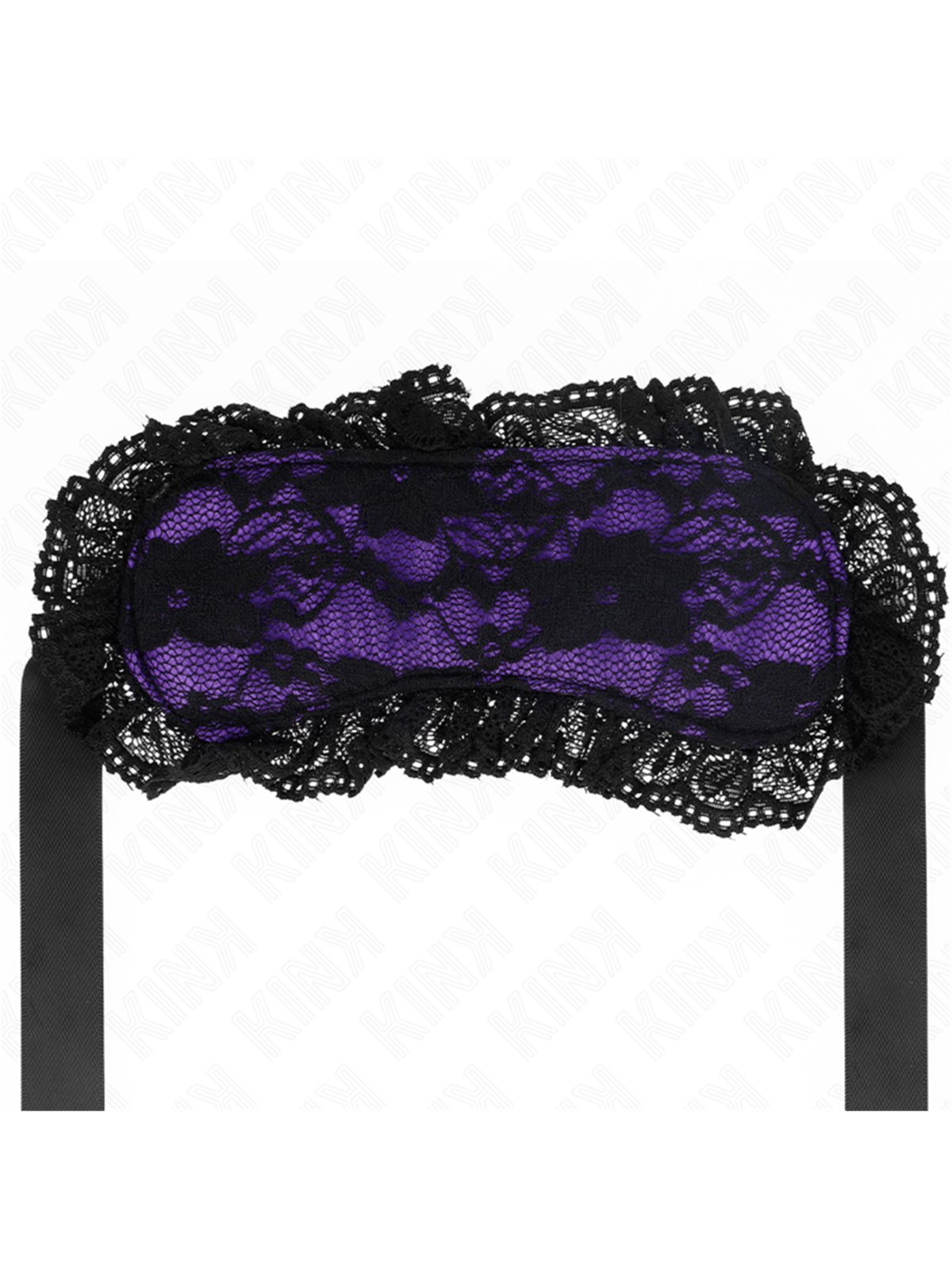 Kink - Mascherina Copri Occhi Viola con Pizzo Nero 22,5x11 Cm Mod 2
