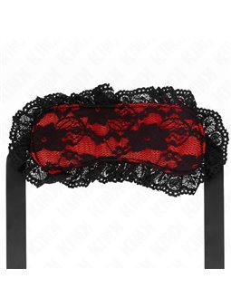 Kink - Mascherina Copri Occhi Rossa con Pizzo Nero 22,5x11 Cm Mod 3