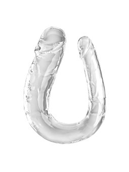 King Cock Double Trouble - Dildo Doppio Trasparente in Silicone 44 Cm