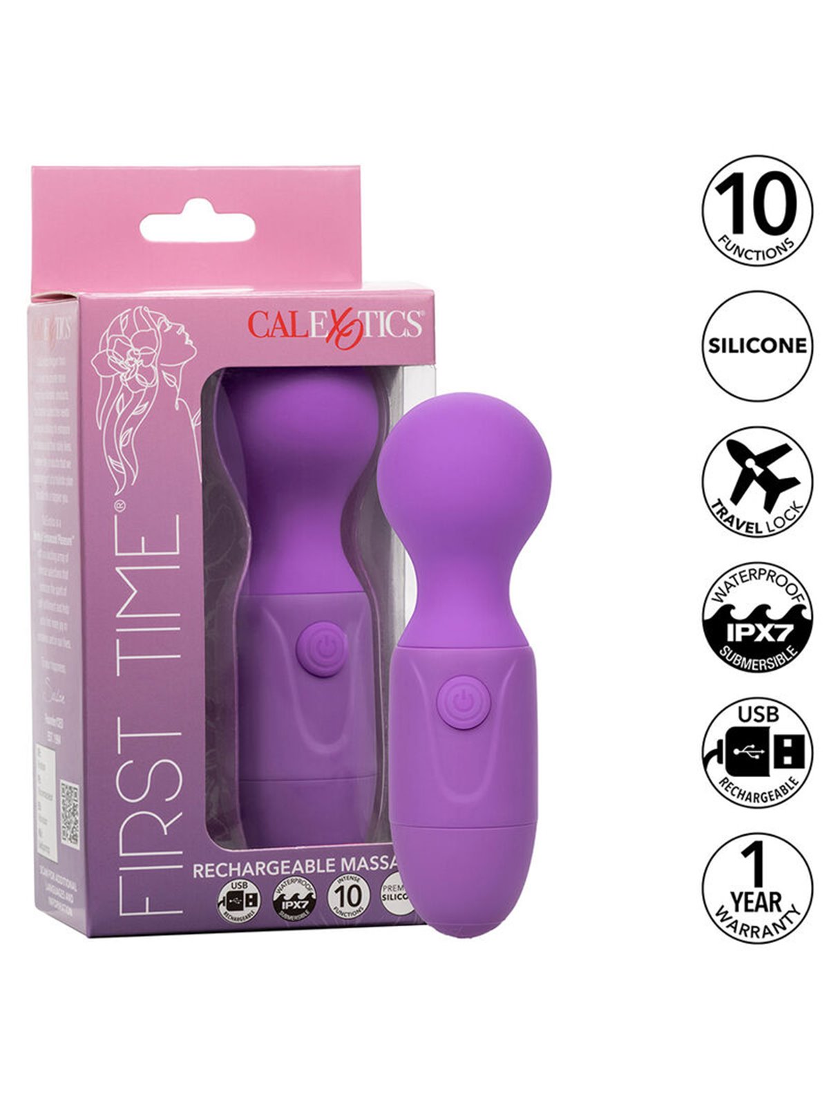Calexotics First Time - Massaggiatore Intimo in Silicone 10 Vel. Viola