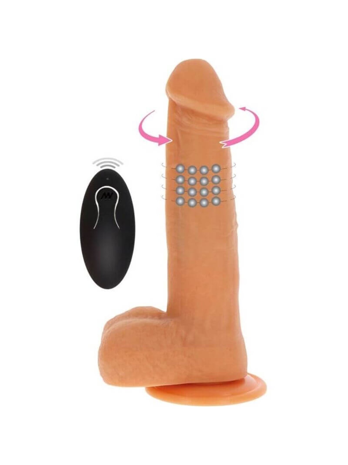 Get Real - Rotating Beads Vibrating Dildo Skin