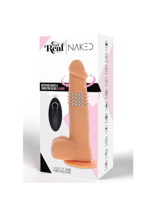 Get Real - Rotating Beads Vibrating Dildo Skin