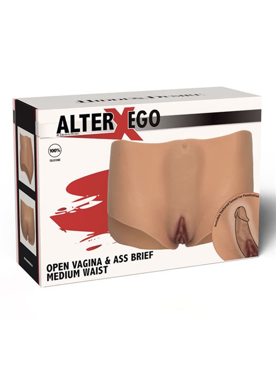 Hidden Desire - Alter Ego Open Vagina & Ass Brief Medium Waist Flesh