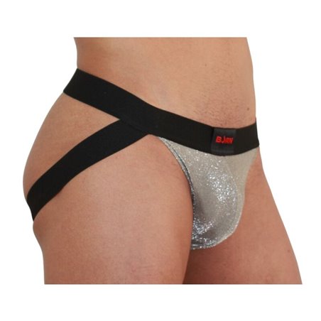 Burn 001 - Jockstrap Sospensorio Beige Lucido e Nero Taglia M