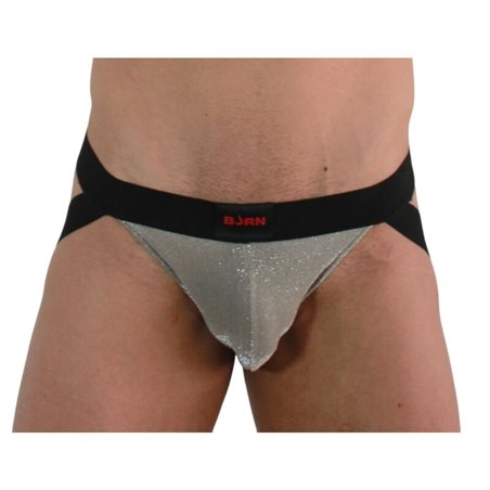 Burn 001 - Jockstrap Sospensorio Beige Lucido e Nero Taglia XL