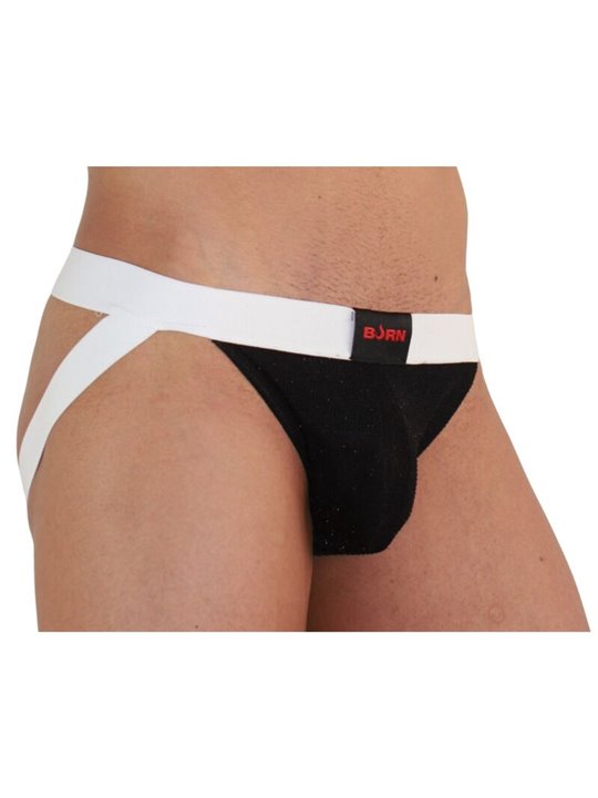 Burn - 004 Jock Shiny Black / White Xl