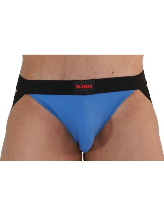 Burn 008 - Jockstrap Sospensorio Blu e Nero Taglia L