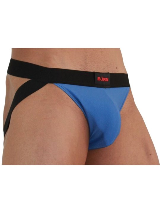 Burn 008 - Jockstrap Sospensorio Blu e Nero Taglia L